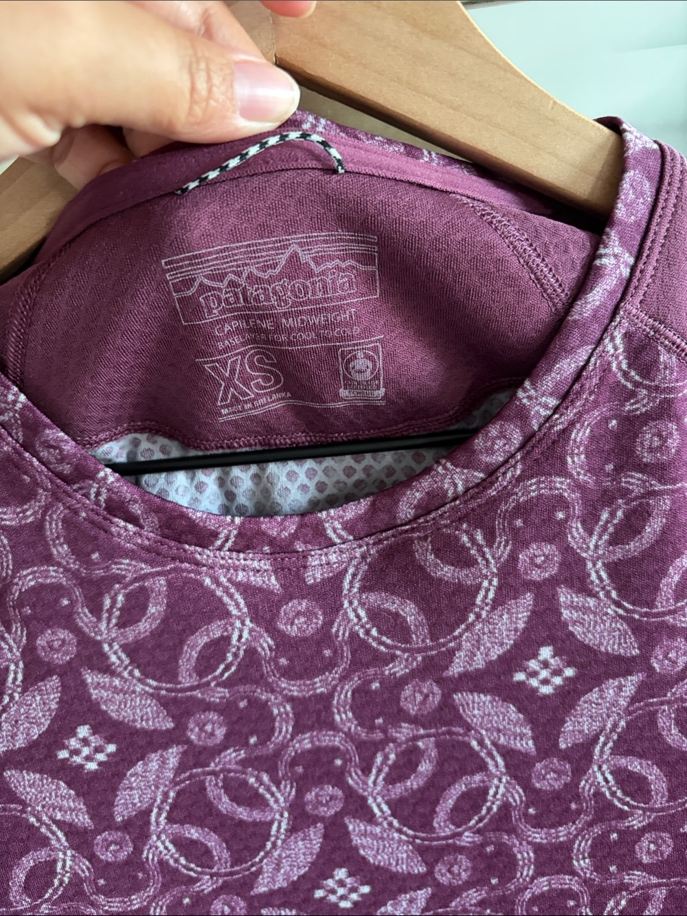 Patagonia Plum Floral Performance Crew Tee - Picture 3 of 7